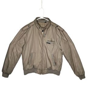 Vintage Members Only Jacket Men's Size 42 Beige Quilted Lining Mid-Length Casual